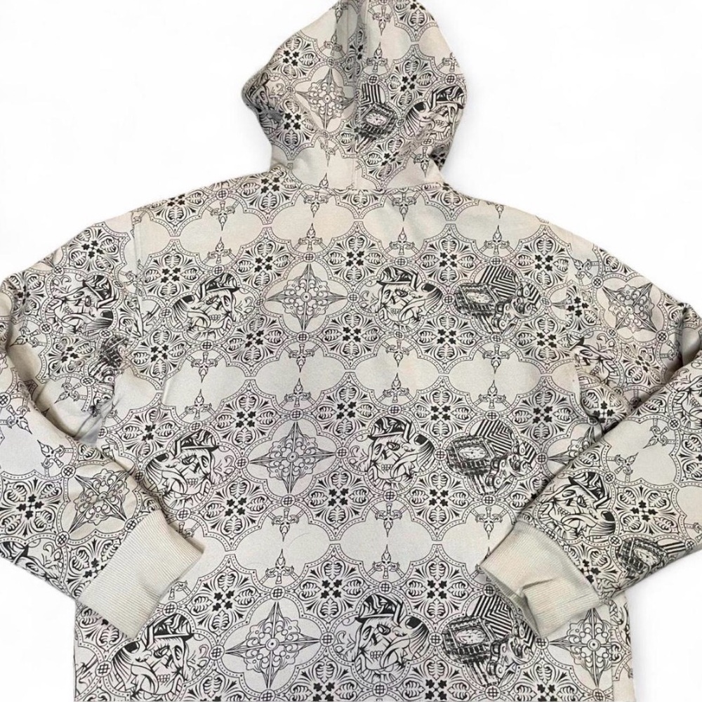 Indigo Star Y2K Skull Medallion Print Sherpa Lined Full Zip Hoodie Size XL Youth - Picture 2 of 4